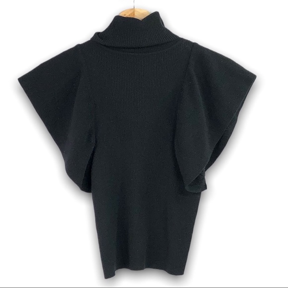 A.L.C. Tops - A.L.C. - Ruffled Turtleneck Tank Top in Black - Size Small